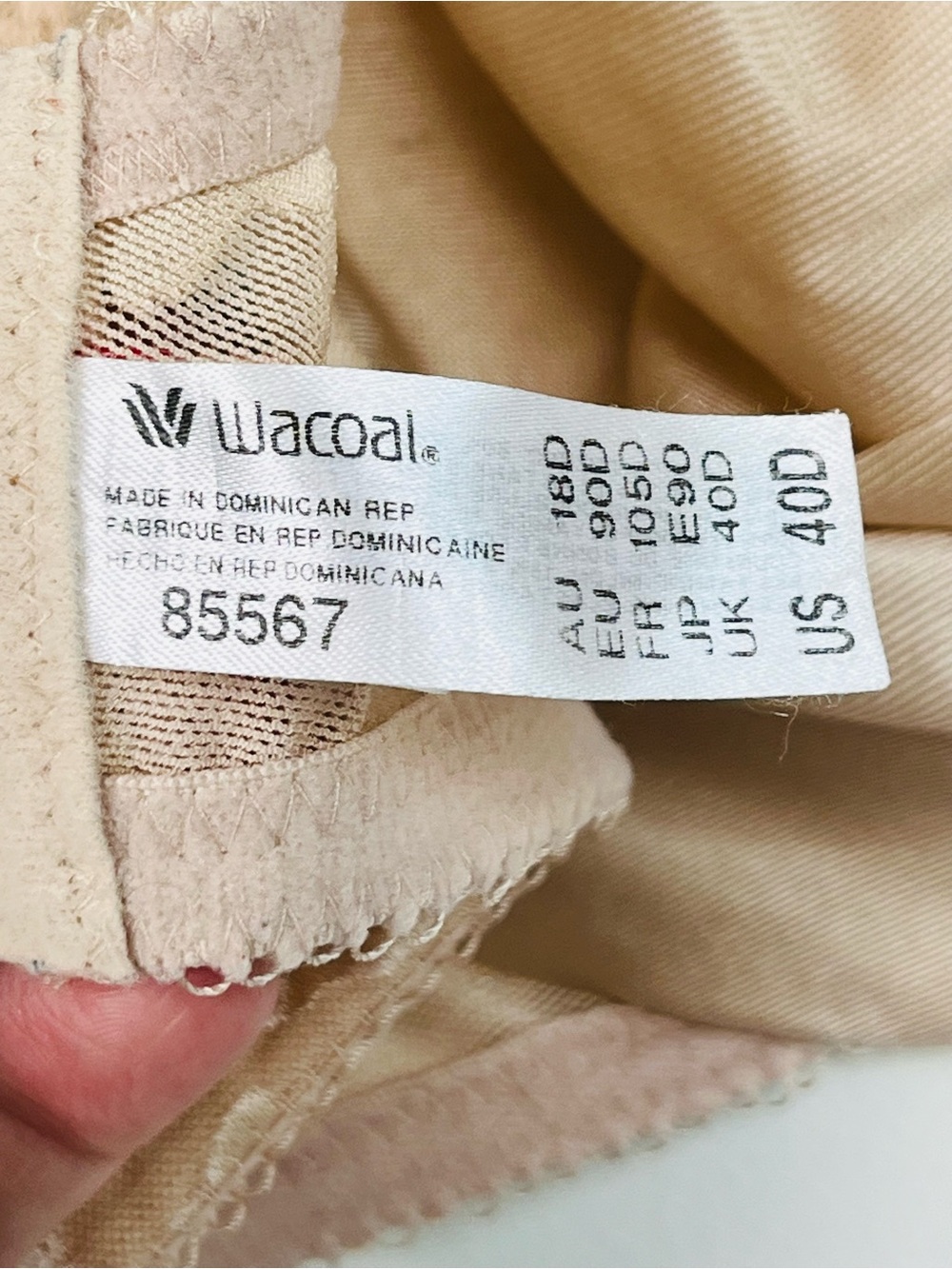 Wacoal beige 85567 Awareness jacquard underwire bra, 40D. - Picture 5 of 5